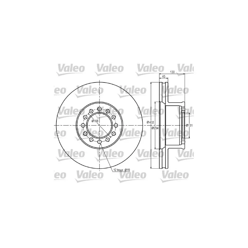 Jeu de 2 disques de frein avant VALEO 187052