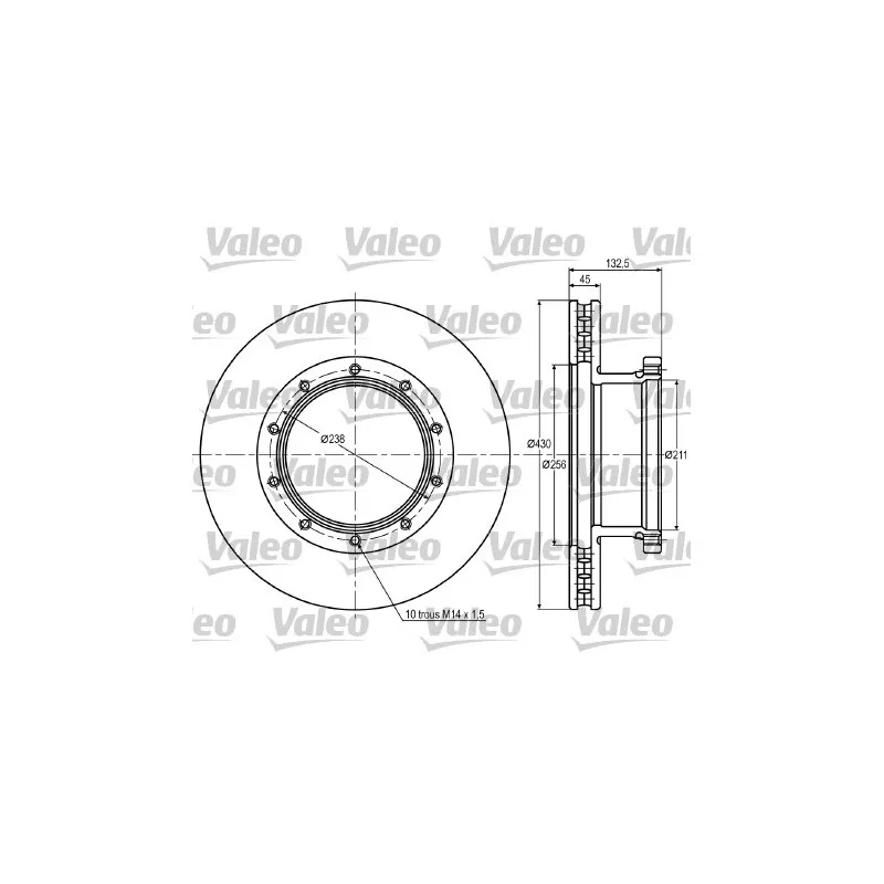 Jeu de 2 disques de frein avant VALEO 187051