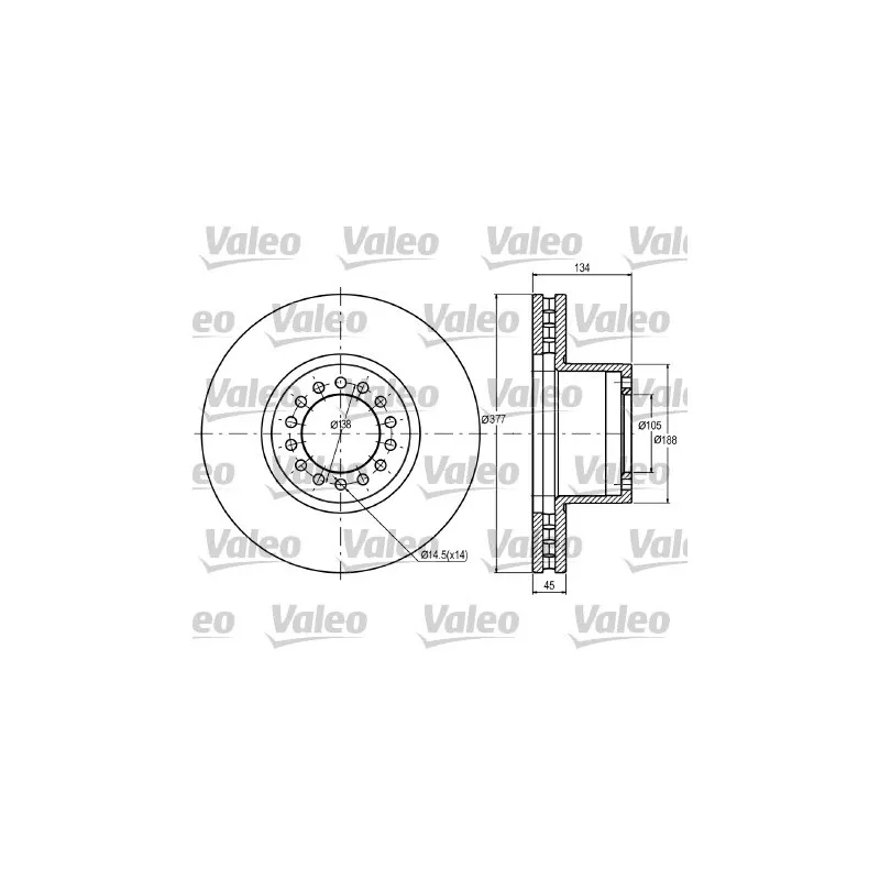 Jeu de 2 disques de frein avant VALEO 187048