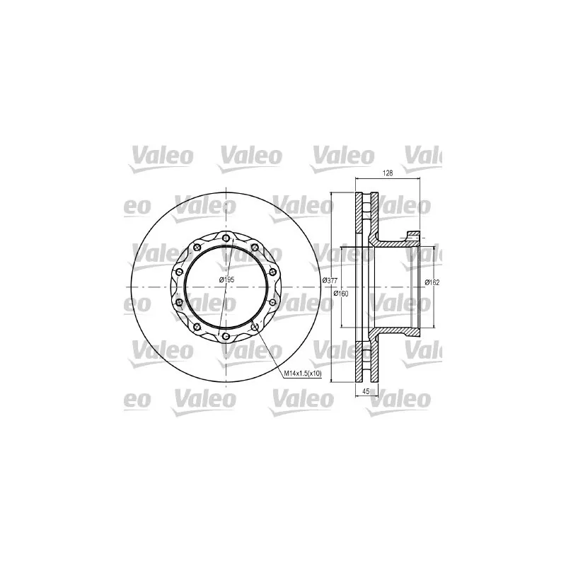 Jeu de 2 disques de frein avant VALEO 187049