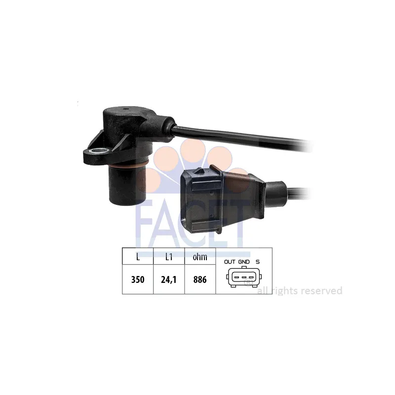 Capteur d'angle, vilebrequin FACET 9.0842