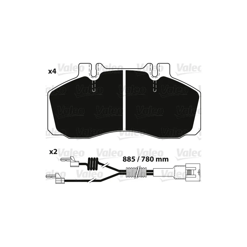 Jeu de 4 plaquettes de frein avant VALEO 882241