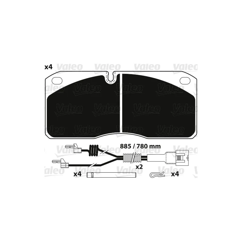 Jeu de 4 plaquettes de frein avant VALEO 882255