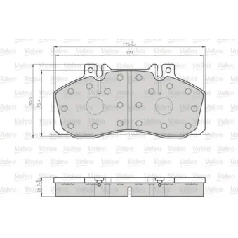 Jeu de 4 plaquettes de frein arrière VALEO