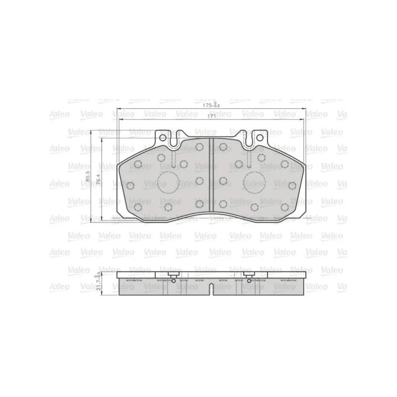 Jeu de 4 plaquettes de frein arrière VALEO 872835