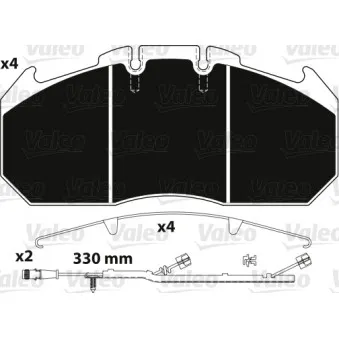 Jeu de 4 plaquettes de frein avant VALEO