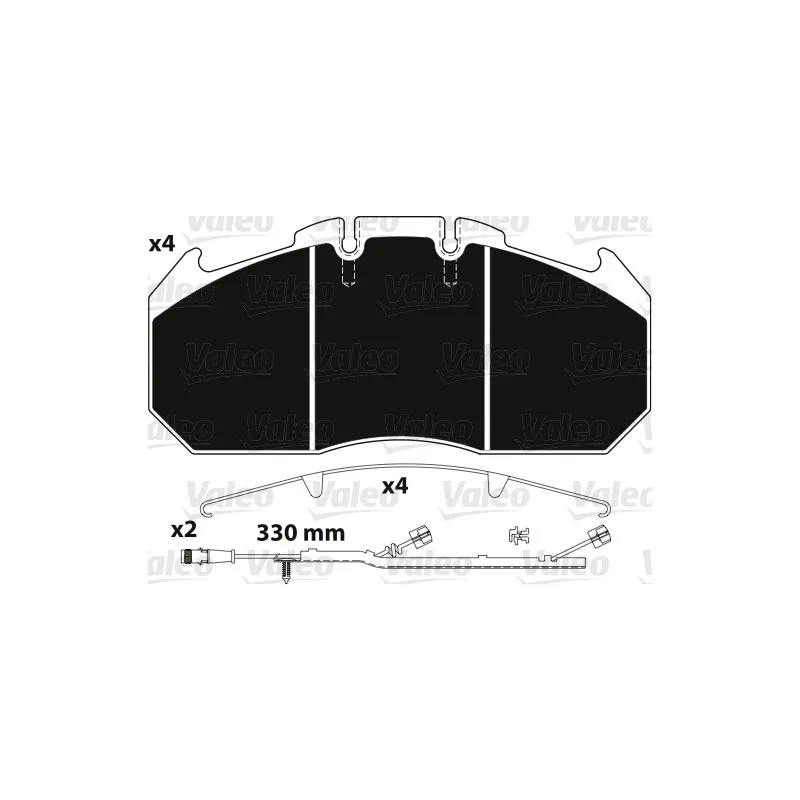 Jeu de 4 plaquettes de frein avant VALEO 882219