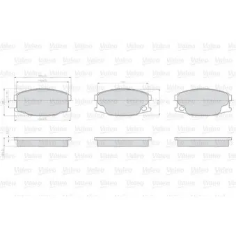Jeu de 4 plaquettes de frein avant VALEO