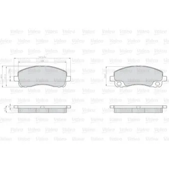 Jeu de 4 plaquettes de frein arrière VALEO