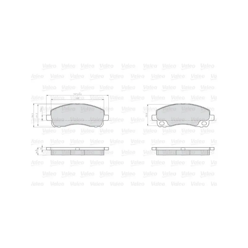 Jeu de 4 plaquettes de frein arrière VALEO 872238