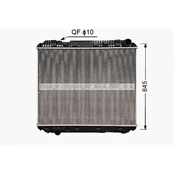 Radiateur, refroidissement du moteur AVA QUALITY COOLING ME2334N
