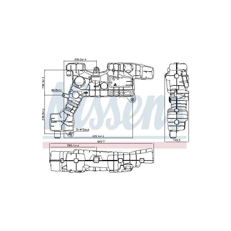 Vase d'expansion, liquide de refroidissement NISSENS 996071