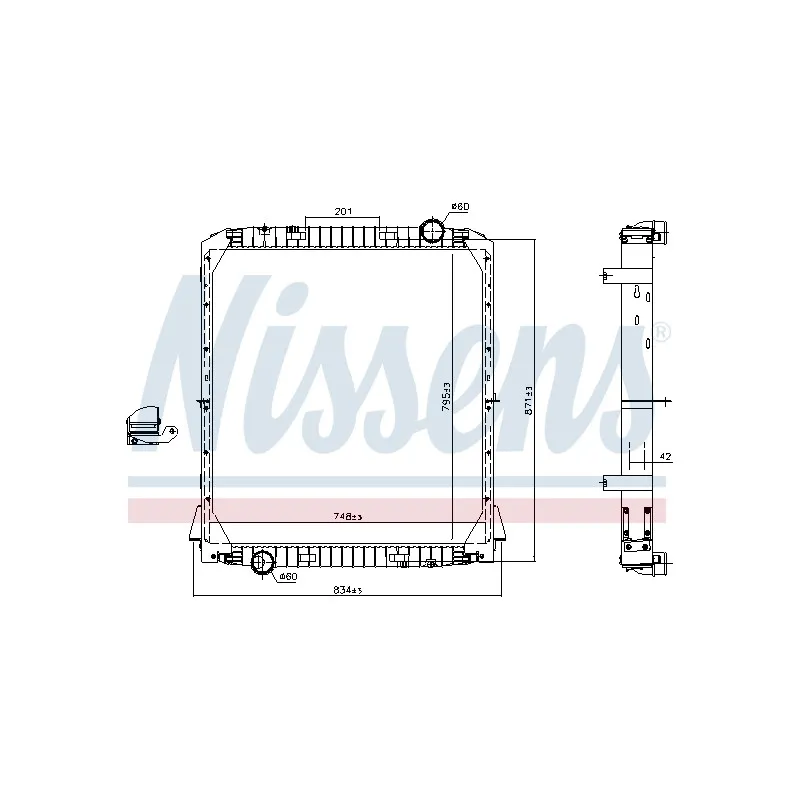Radiateur, refroidissement du moteur NISSENS 606285