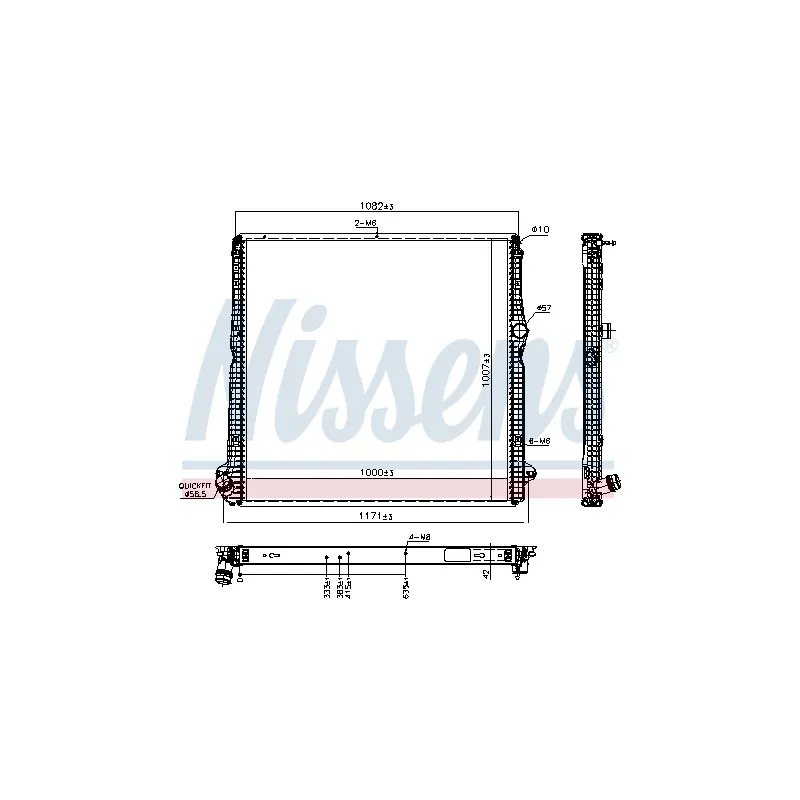 Radiateur, refroidissement du moteur NISSENS 606324
