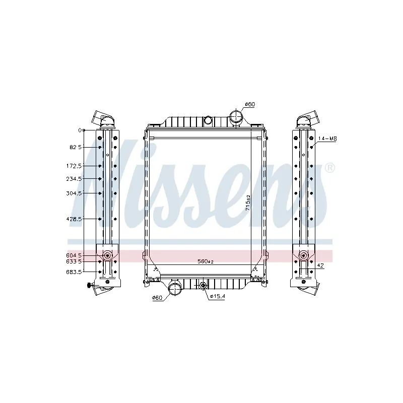 Radiateur, refroidissement du moteur NISSENS 606366