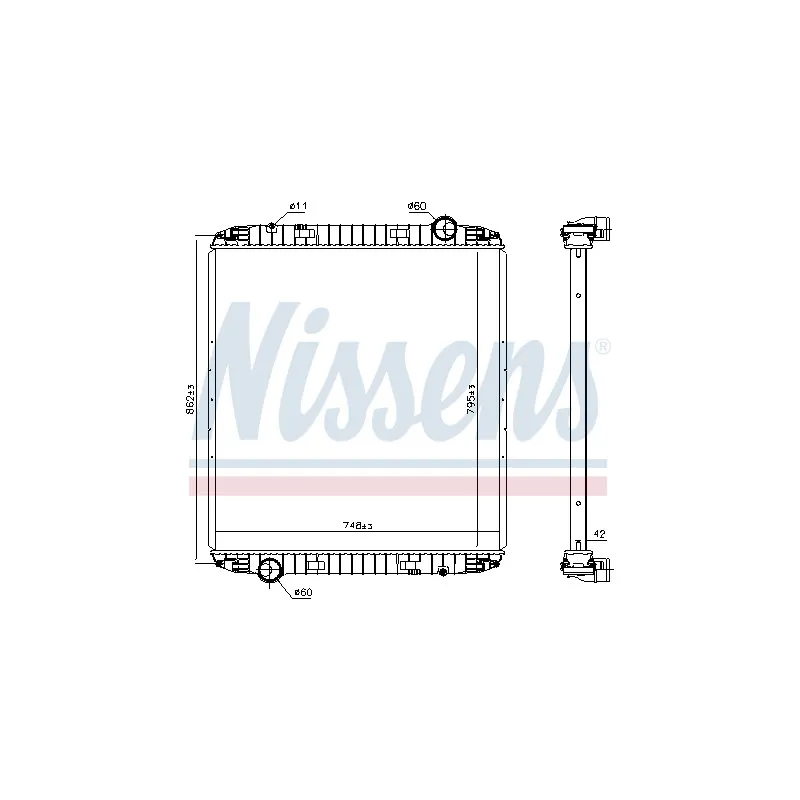Radiateur, refroidissement du moteur NISSENS 6063730