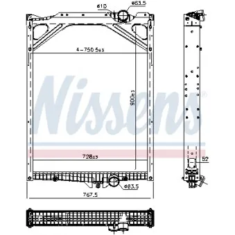 Radiateur, refroidissement du moteur NISSENS