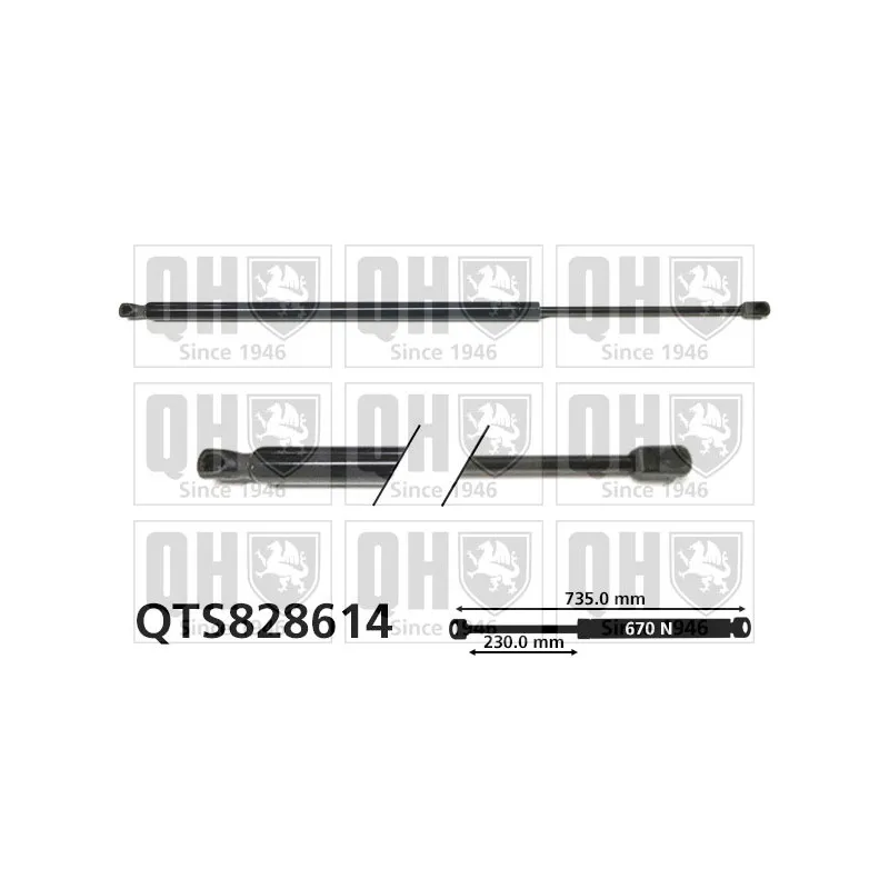 Vérin de hayon, de coffre QUINTON HAZELL QTS828614