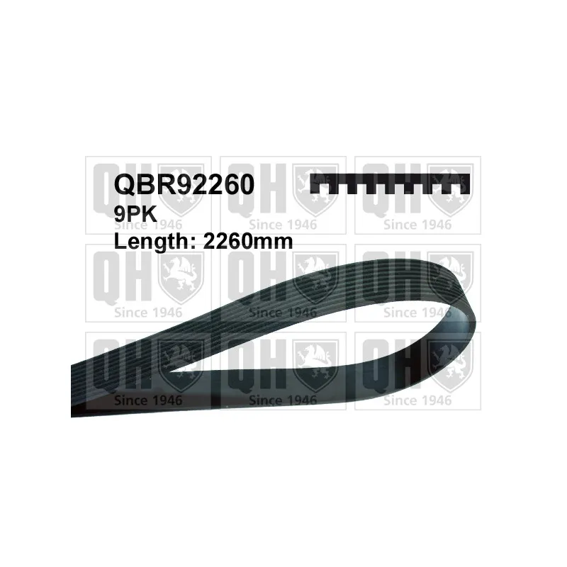 Courroie trapézoïdale à nervures QUINTON HAZELL QBR92260