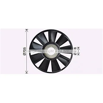Roue du souffleur, refroidissementdu moteur AVA QUALITY COOLING MNB117