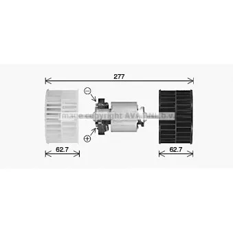 Moteur électrique, pulseur d'air habitacle AVA QUALITY COOLING MN8139