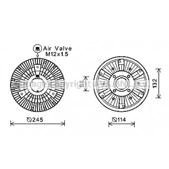 Embrayage, ventilateur de radiateur AVA QUALITY COOLING