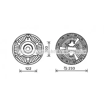 Embrayage, ventilateur de radiateur AVA QUALITY COOLING MEC253