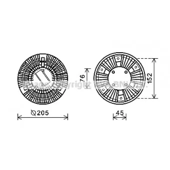Embrayage, ventilateur de radiateur AVA QUALITY COOLING MEC263