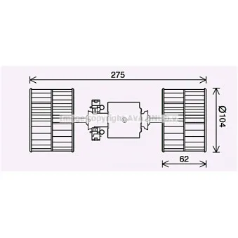Moteur électrique, pulseur d'air habitacle AVA QUALITY COOLING