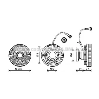 Embrayage, ventilateur de radiateur AVA QUALITY COOLING VLC056