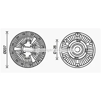 Embrayage, ventilateur de radiateur AVA QUALITY COOLING VLC063