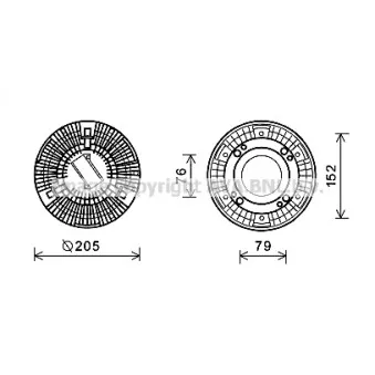 Embrayage, ventilateur de radiateur AVA QUALITY COOLING VLC058