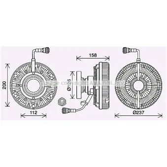 Embrayage, ventilateur de radiateur AVA QUALITY COOLING VLC093