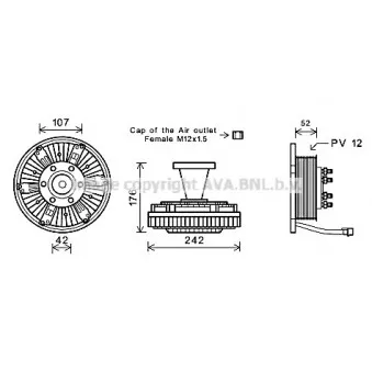 Embrayage, ventilateur de radiateur AVA QUALITY COOLING IVC107