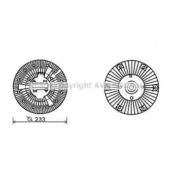 Embrayage, ventilateur de radiateur AVA QUALITY COOLING IVC102