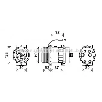 Compresseur, climatisation AVA QUALITY COOLING