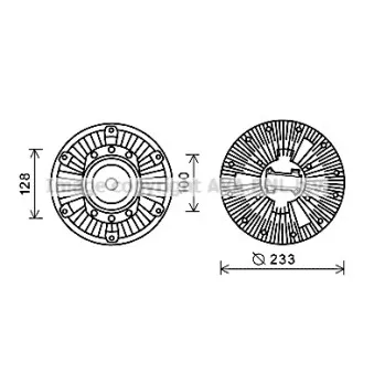 Embrayage, ventilateur de radiateur AVA QUALITY COOLING