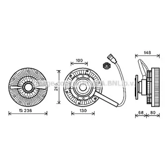 Embrayage, ventilateur de radiateur AVA QUALITY COOLING DFC047
