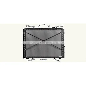 Radiateur, refroidissement du moteur AVA QUALITY COOLING DF2096