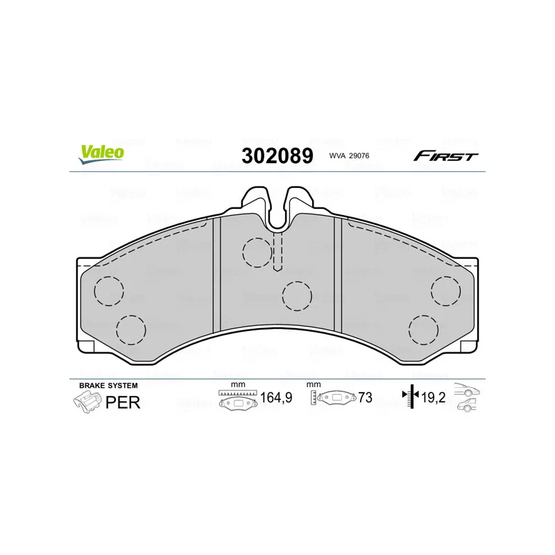 Jeu de 4 plaquettes de frein avant VALEO 302089