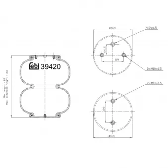 Soufflet à air, suspension pneumatique FEBI BILSTEIN