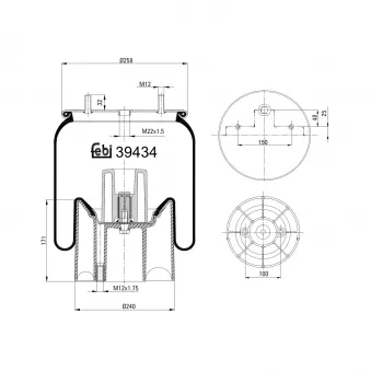 Soufflet à air, suspension pneumatique FEBI BILSTEIN