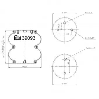 Soufflet à air, suspension pneumatique FEBI BILSTEIN