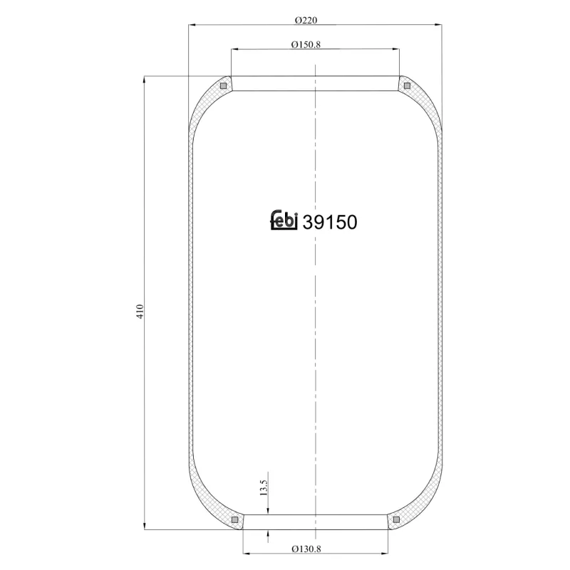 Soufflet à air, suspension pneumatique FEBI BILSTEIN 39150
