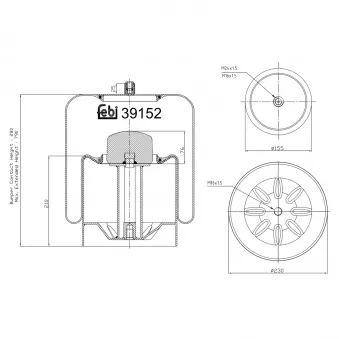 Soufflet à air, suspension pneumatique FEBI BILSTEIN