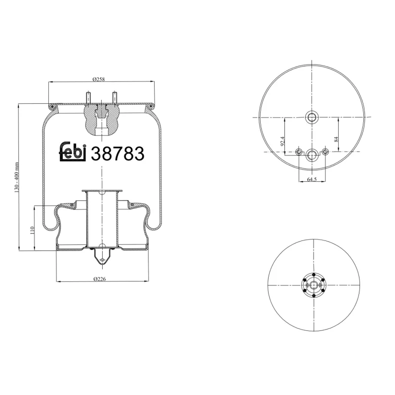 Soufflet à air, suspension pneumatique FEBI BILSTEIN 38783