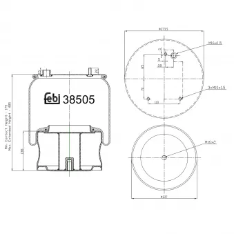 Soufflet à air, suspension pneumatique FEBI BILSTEIN