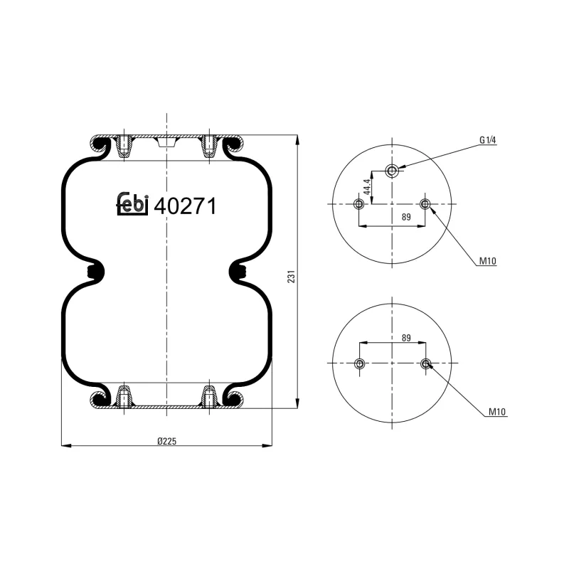 Soufflet à air, suspension pneumatique FEBI BILSTEIN 40271