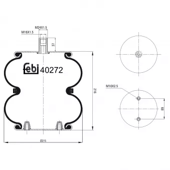 Soufflet à air, suspension pneumatique FEBI BILSTEIN