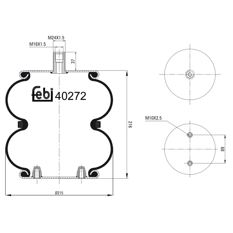 Soufflet à air, suspension pneumatique FEBI BILSTEIN 40272